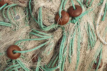 Image showing Fishing nets background