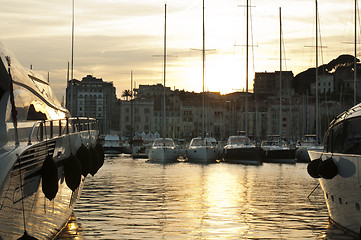 Image showing Yachts moored in Cannes