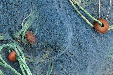 Image showing Fishing nets background