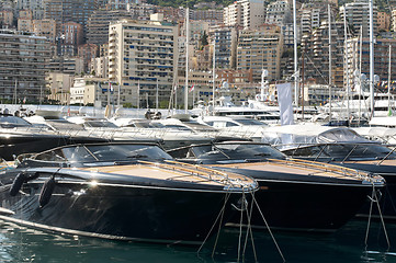 Image showing Yachts moored in Monaco