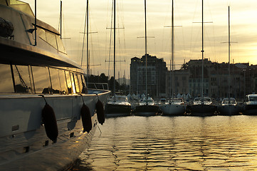 Image showing Yachts moored in Cannes