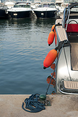 Image showing Anchored yachts in St. Tropez 