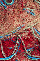 Image showing Fishing nets background