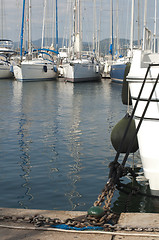 Image showing Anchored yachts in St. Tropez 