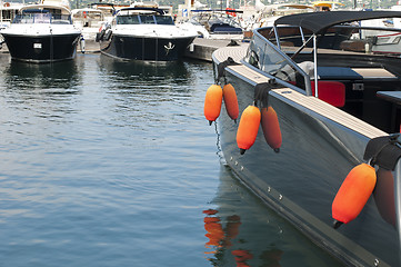 Image showing Anchored yachts in St. Tropez 