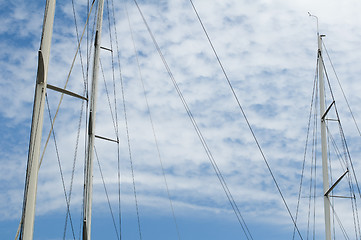 Image showing Masts of yachts