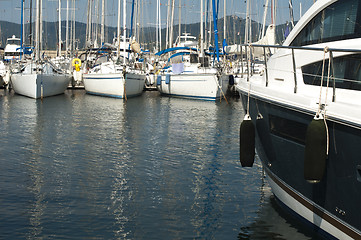 Image showing Anchored yachts in St. Tropez 