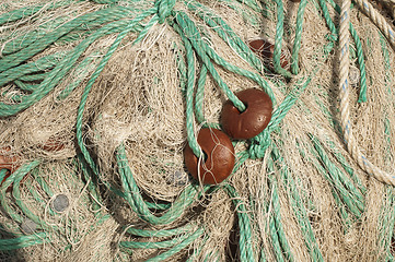 Image showing Fishing nets background