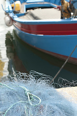 Image showing Fishing Boat and nets 