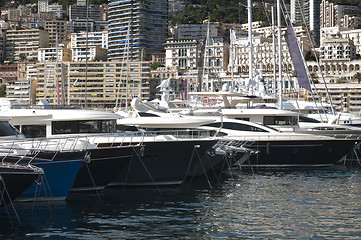 Image showing Yachts moored in Monaco