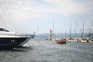 Image showing Anchored Yacht in St. Tropez