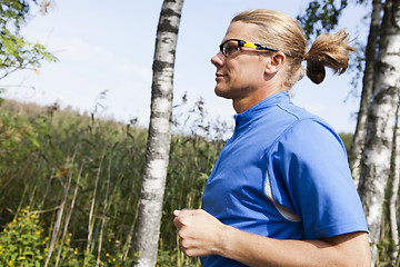 Image showing Trail runner in summer