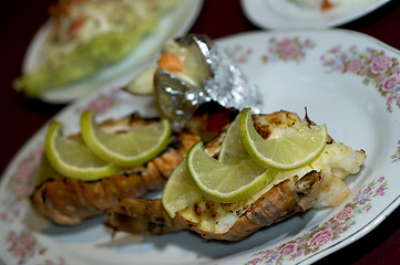 Image showing caribbean lobster tail