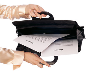 Image showing Suitcase with contracts