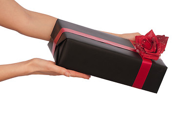 Image showing gift with red rose