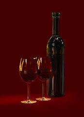 Image showing red wine in glasses