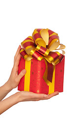 Image showing gift with yellow bow