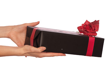 Image showing gift with red rose