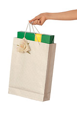 Image showing Paper bag with a box