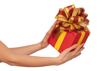Image showing gift with yellow bow