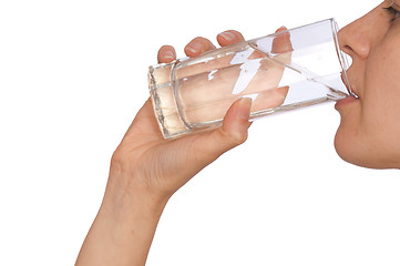 Image showing drinking mineral water