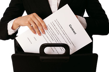 Image showing Suitcase with contracts