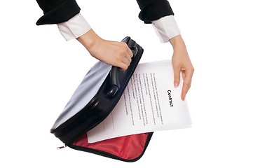 Image showing Suitcase with contracts