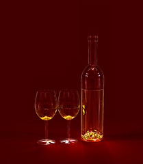 Image showing red wine in glasses