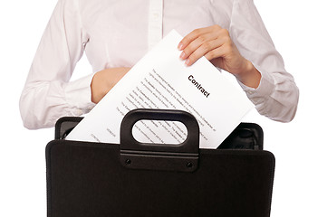 Image showing Suitcase with contracts