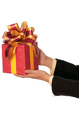 Image showing gift with yellow bow