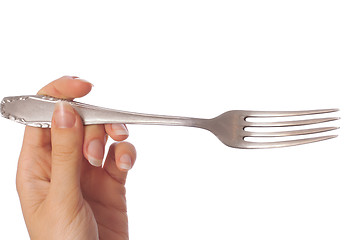 Image showing holding a fork