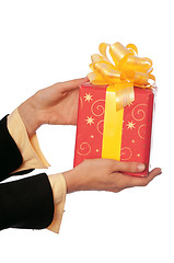 Image showing gift with yellow bow