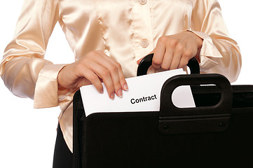 Image showing Suitcase with contracts