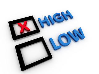 Image showing High and Low letters - 3d concept illustration 