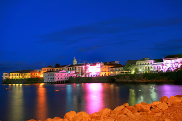Image showing Panama City, Casco Viejo in the sunset