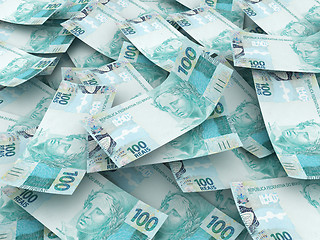 Image showing New brazilian currency - one hundred Real. 