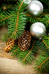 Image showing christmas fir tree with decoration