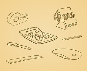 Image showing Illustrated Office Tools