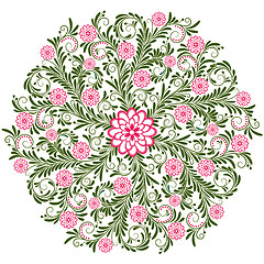 Image showing Vintage floral round pattern