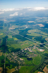 Image showing aerial view of houses and...