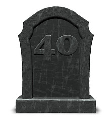 Image showing number forty on gravestone