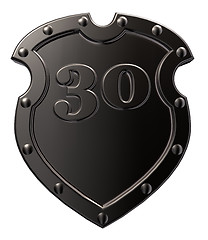 Image showing number on metal shield