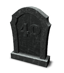 Image showing number forty on gravestone