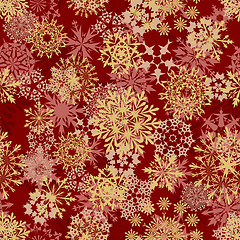 Image showing Seamless snowflakes pattern