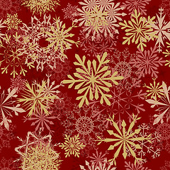 Image showing Seamless snowflakes pattern