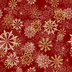 Image showing Seamless snowflakes pattern