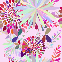 Image showing Seamless multicolor floral pattern