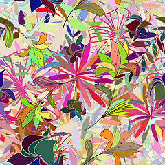 Image showing Seamless multicolor floral pattern