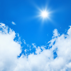 Image showing blue sky sun