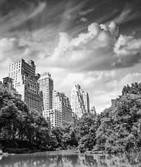 Image showing New York City - Manhattan Skyscrapers from Central Park with Tre